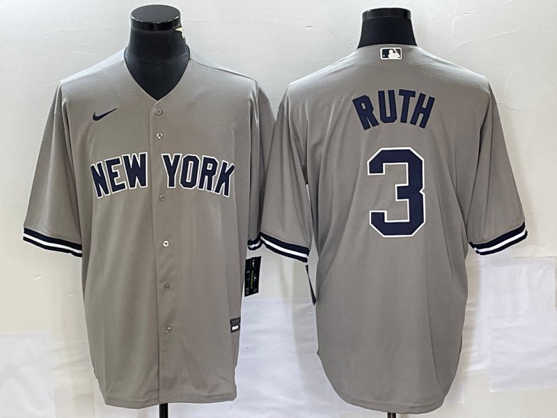 Babe Ruth Yankees Gray Road Replica Jersey