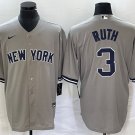 Babe Ruth Yankees Gray Road Replica Jersey
