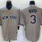 Babe Ruth Yankees Gray Road Replica Jersey