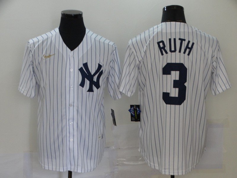 Babe Ruth Yankees White Cooperstown Jersey