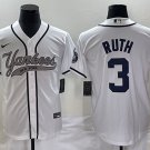 Babe Ruth Yankees White Fashion Replica Jersey