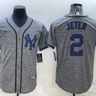 Derek Jeter Yankees Heather Grey Replica Jersey