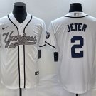 Derek Jeter Yankees White Fashion Replica Jersey