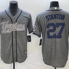 Giancarlo Stanton Yankees Heather Grey Fashion Replica Jersey