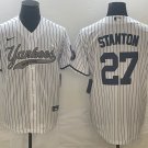 Giancarlo Stanton Yankees White Stripes Fashion Replica Jersey