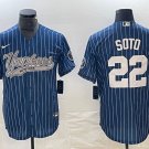 Juan Soto Yankees Navy Stripes Fashion Replica Jersey
