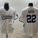 Juan Soto Yankees White Stripes Fashion Replica Jersey