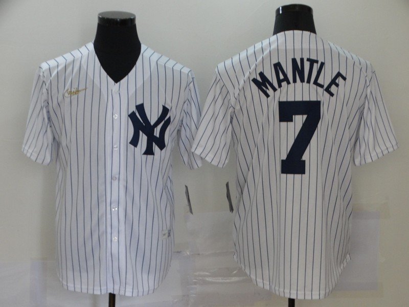 Mickey Mantle Yankees White Cooperstown Jersey