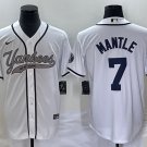 Mickey Mantle Yankees White Fashion Replica Jersey