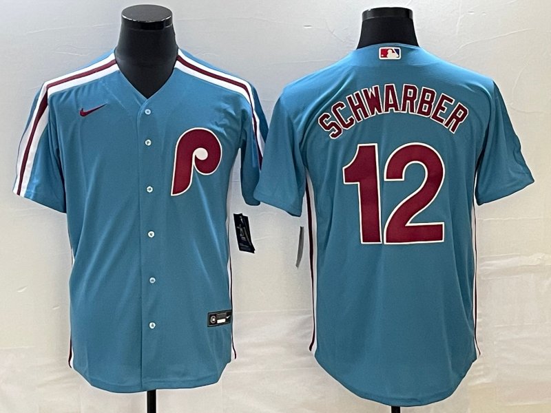 Kyle Schwarber Phillies Light Blue Cooperstown Jersey