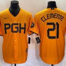 Roberto Clemente Pirates Gold City Connect Replica Jersey