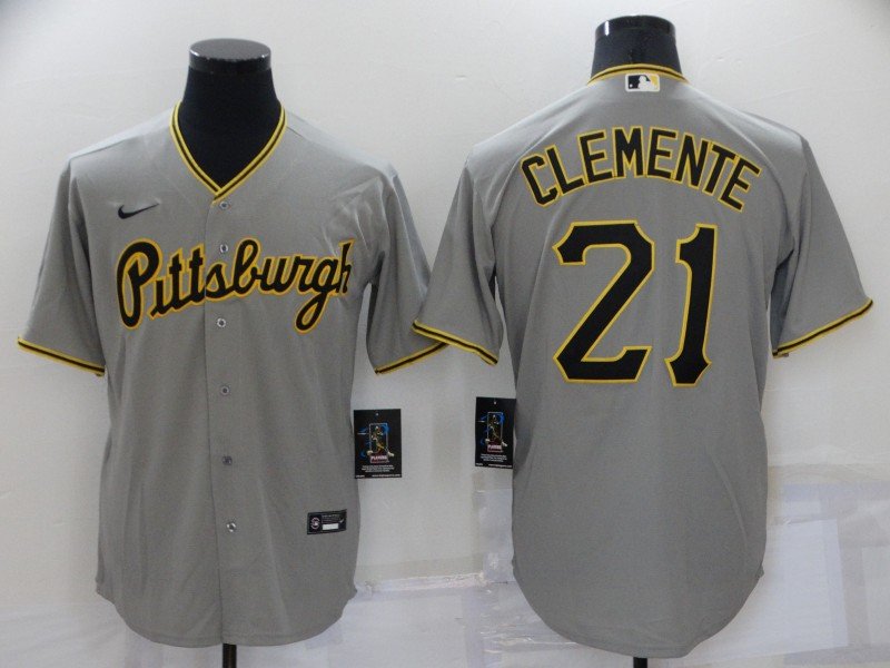 Roberto Clemente Pirates Gray Road Replica Jersey