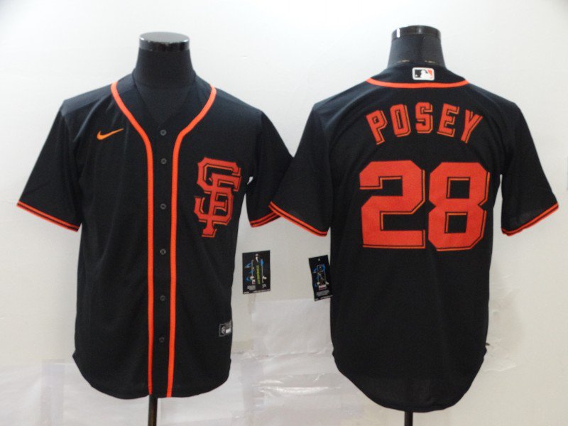 Buster Posey Giants Black Alternate Replica Jersey