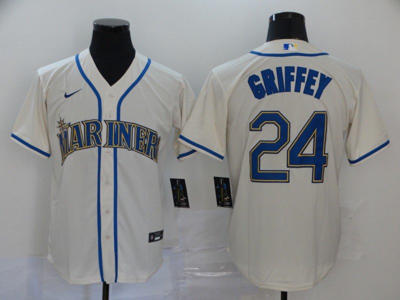 Ken Griffey Jr. Mariners Cream Alternate Replica Jersey