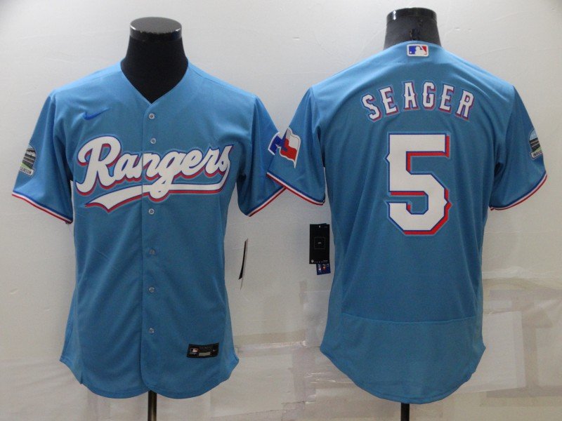 Corey Seager Rangers Light Blue Alternate Authentic Jersey