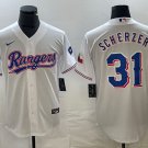 Max Scherzer Rangers White Home Replica Jersey