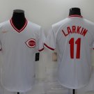 Barry Larkin Reds White Cooperstown Jersey