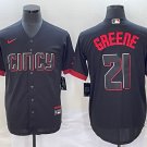 Hunter Greene Reds Black 2023 City Connect Replica Jersey