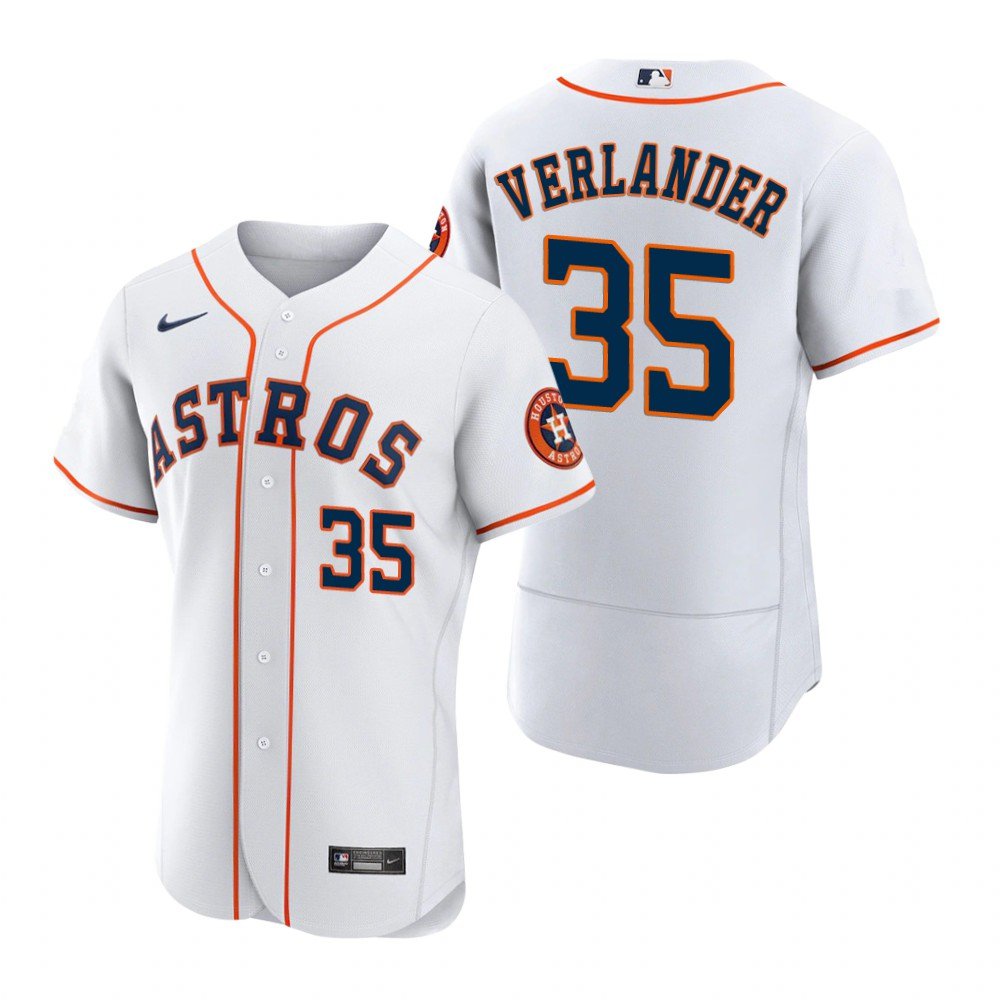 Justin Verlander Astros White Home Authentic Jersey