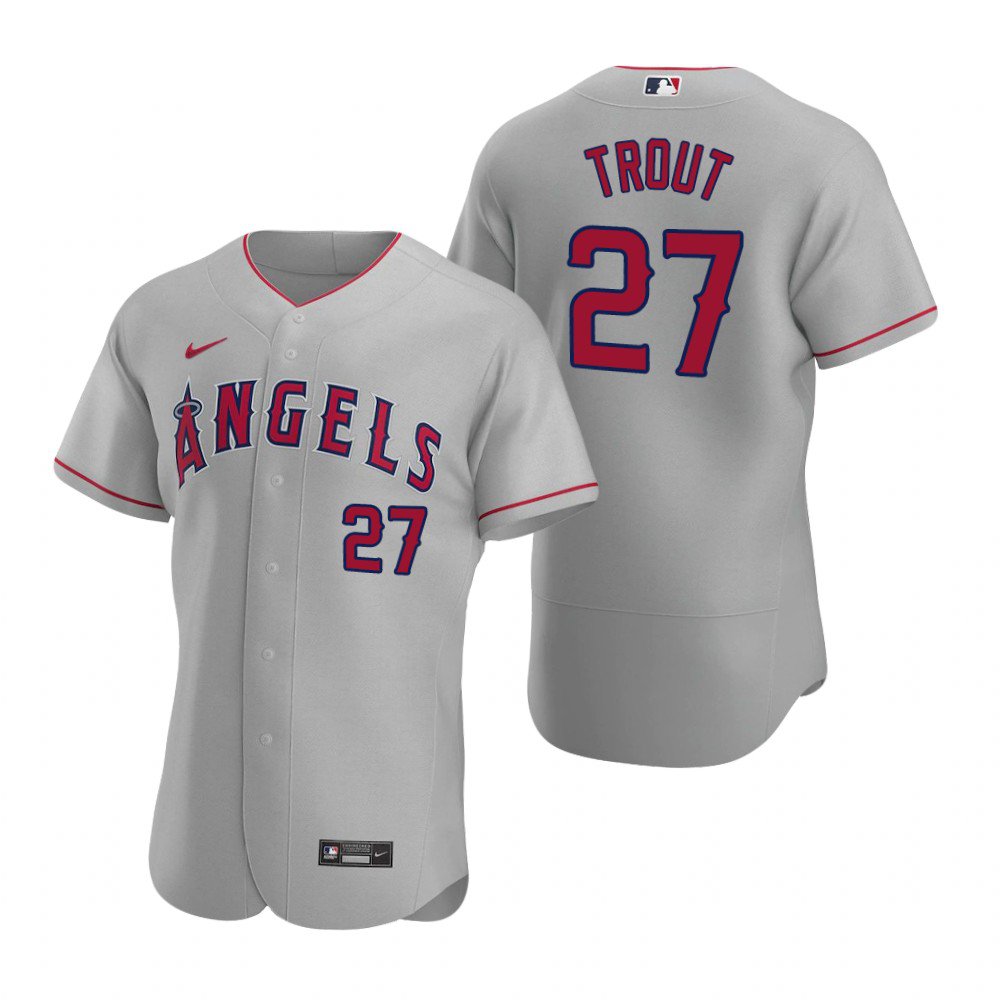Mike Trout Angels Gray Road Authentic Jersey