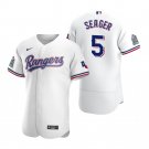 Corey Seager Rangers White Home Authentic Jersey