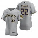 Christian Yelich Brewers Gray Road Authentic Jersey