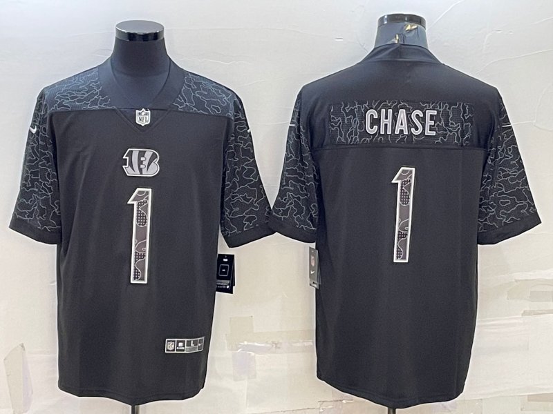 Ja'Marr Chase Bengals Black Reflective Limited Jersey