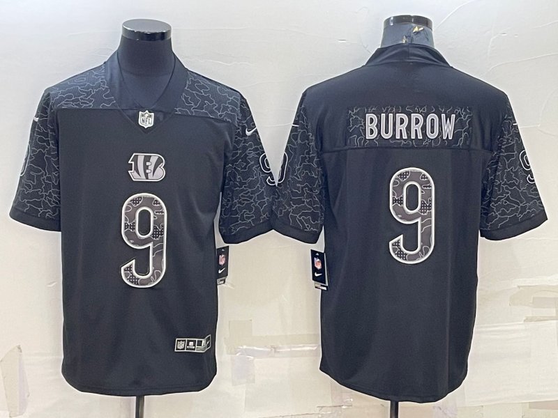 Joe Burrow Bengals Black Reflective Limited Jersey