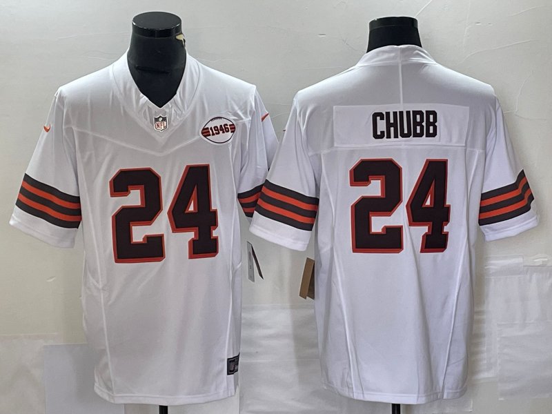Nick Chubb Browns White Alternate New Limited Jersey