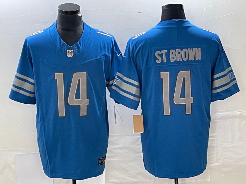 Amon-Ra St. Brown Lions Blue New Limited Jersey
