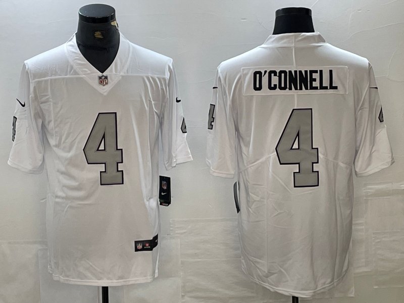 Aidan O'Connell Raiders White Color Rush Limited Jersey