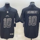 Justin Herbert Chargers Black Reflective Limited Jersey