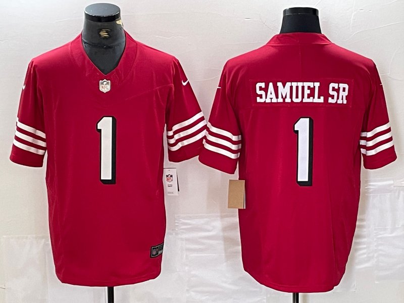 Deebo Samuel SR 49ers Red Throwback Limited Jerseys