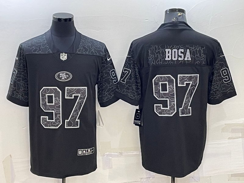 Nick Bosa 49ers Black Reflective Limited Jersey