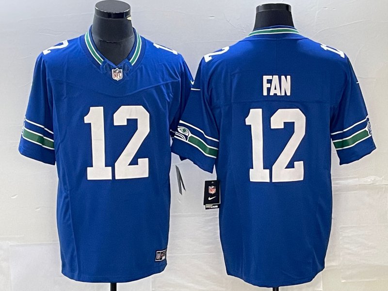 Fan Seahawks 12th Royal Throwback New Limited Jersey