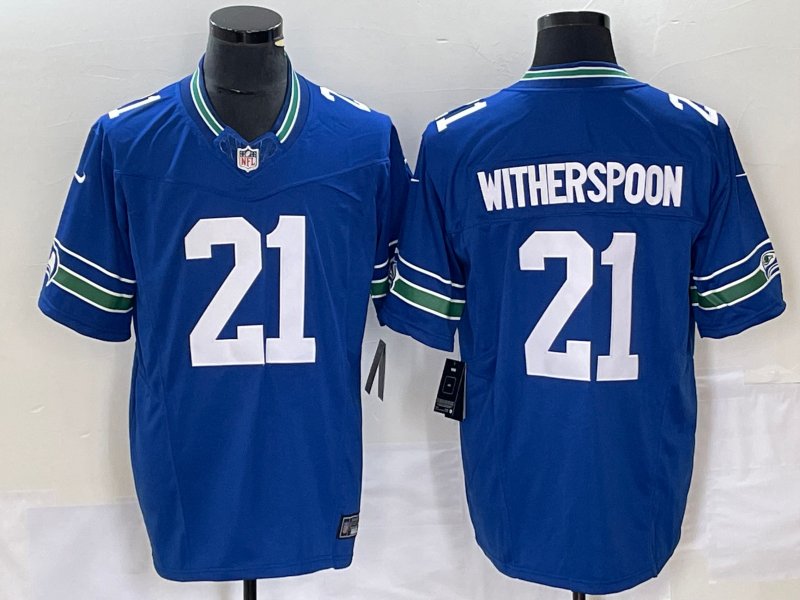 Devon Witherspoon Seahawks Royal Throwback New Limited Jersey