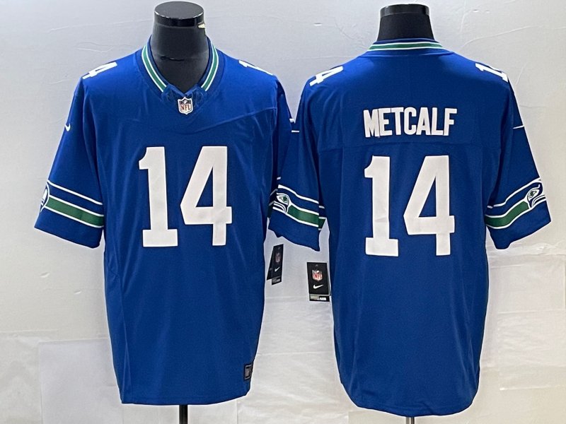 DK Metcalf Seahawks Royal Throwback New Limited Jersey