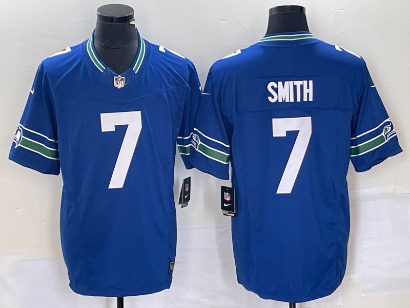 Geno Smith Seahawks Royal Throwback New Limited Jersey