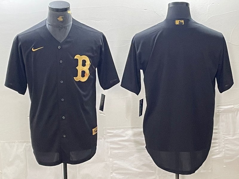 Team Red Sox Black Golden Replica Jersey