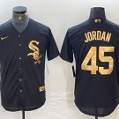 Jordan White Sox Black Golden Replica Jersey