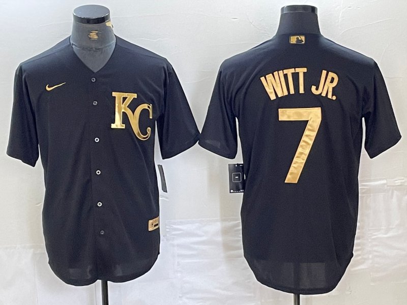 Bobby Witt Jr. Royals Black Golden Replica Jerseys
