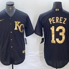 Salvador Perez Royals Black Golden Replica Jerseys