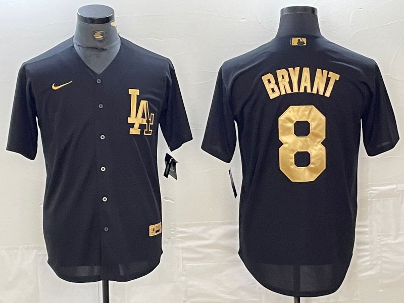 Kobe Bryant Dodgers Black Golden Replica Jerseys