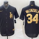 Fernando Valenzuela Dodgers Black Golden Replica Jerseys