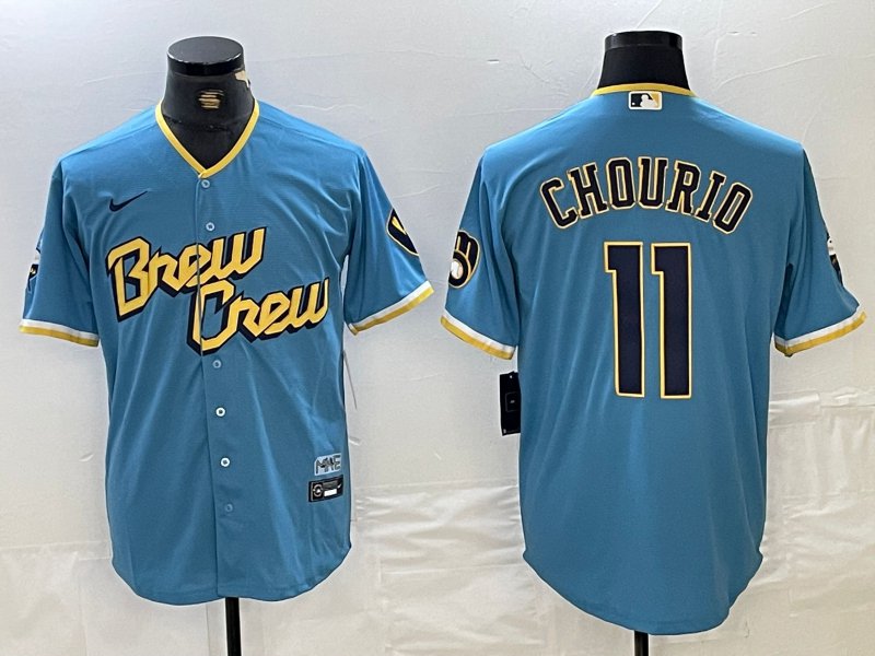 Jackson Chourio Brewers Powder Blue City Connect Replica Jersey