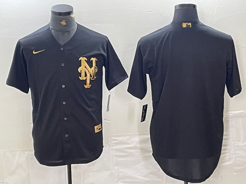 Team Mets Black Golden Replica Jersey