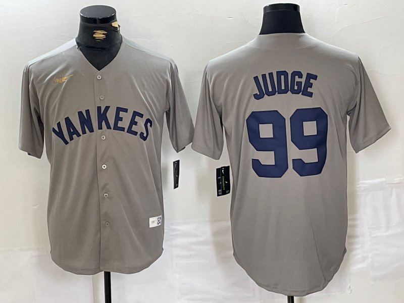 Aaron Judge Yankees Gray Throwback Jersey