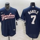 Mickey Mantle Yankees Navy Fashion Replica Jerseys