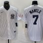 Mickey Mantle Yankees White Stripes Fashion Replica Jerseys
