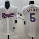 Corey Seager Rangers Collection Limited White Gold Jerseys
